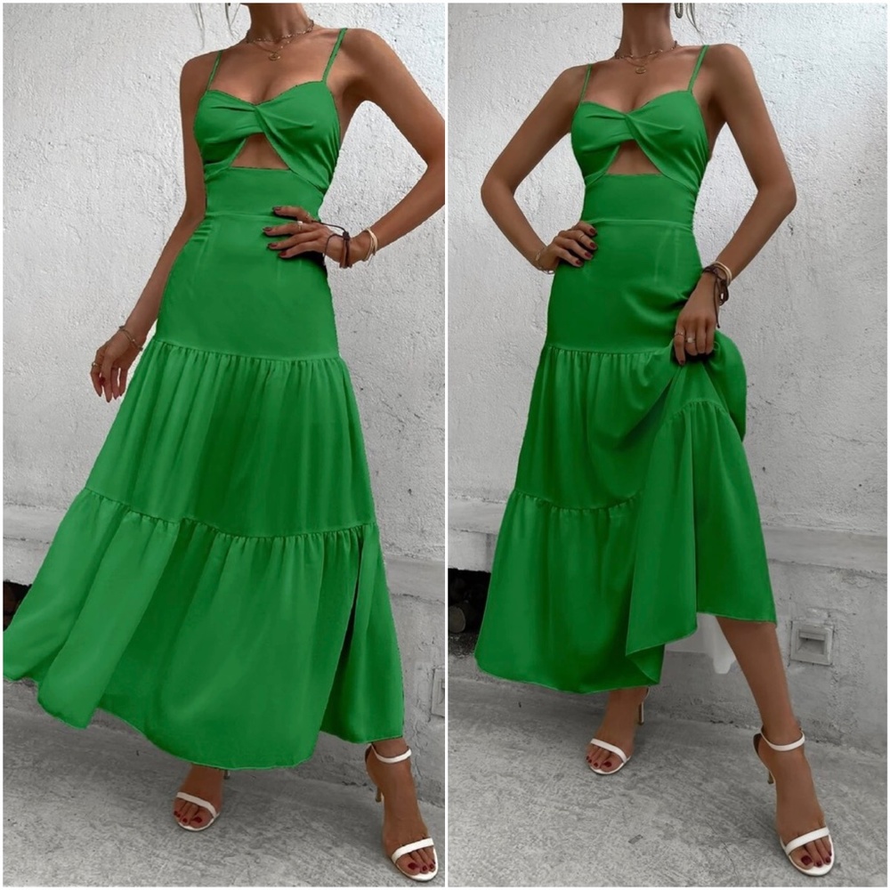 Boho Cut out Ruffle Maxi Dress - Picture 14 of 16